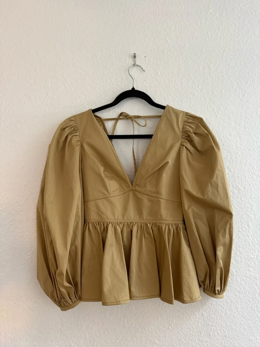 Luna Puff Sleeve Peplum Top Size 0